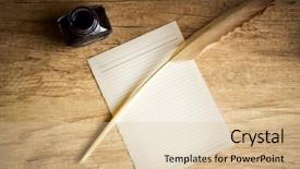  Presentation with ferris wheel - Presentation design with inkwell - young smiling couple having background and a lemonade colored foreground