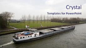  Presentation with navigation - Theme consisting of oil tanker ship - inland navigation background and a sky blue colored foreground