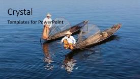  Presentation with rowing - Cool new presentation theme with inlay - myanmar travel attraction landmark backdrop and a  colored foreground