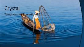  Presentation with rowing - Theme with inlay - myanmar travel attraction landmark background and a  colored foreground