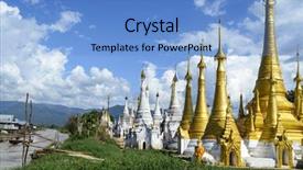  Presentation with shwedagon pagoda - Slide deck consisting of inlay - shwe inn thein pagoda background and a light blue colored foreground