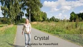  Presentation with skating - Theme having inline skating young woman wearing background and a  colored foreground