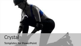  Presentation with role play woman and man - Slide set having inline training - one caucasian woman tying roller background and a light gray colored foreground