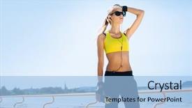  Presentation with sporty - PPT theme with inline training - young beautiful sporty and fit background and a  colored foreground