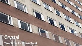  Presentation with apartment - Presentation theme enhanced with inner city - apartment block background and a gray colored foreground