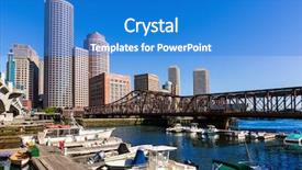  Presentation with boston - Theme with inner city - boston skyline from fan pier background and a teal colored foreground