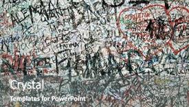  Presentation with lovers - Presentation theme having inner city - lovers wall in verona italy background and a gray colored foreground