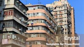  Presentation with apartments - Theme enhanced with inner city - old apartments background and a coral colored foreground