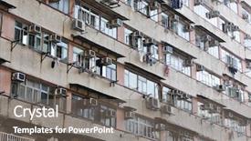  Presentation with apartments - Colorful slide deck enhanced with inner city - old apartments backdrop and a gray colored foreground