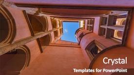  Presentation with architecture old - Slide deck enhanced with inner city - old medieval courtyard traboules background and a tawny brown colored foreground