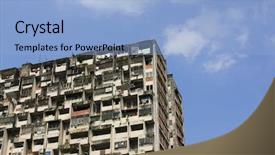  Presentation with life procesess - Amazing slides having inner city - urban life backdrop and a light blue colored foreground