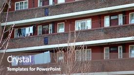  Presentation with council of eu - Audience pleasing PPT theme consisting of inner city council homes london backdrop and a gray colored foreground
