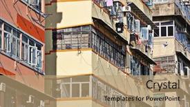  Presentation with hong kong - Amazing slides having inner city poor - old apartments in hong kong backdrop and a  colored foreground