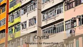  Presentation with apartments - Slides having inner city poor - old apartments background and a  colored foreground