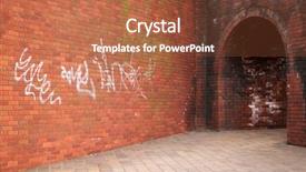  Presentation with brick wall - PPT theme enhanced with inner city shot background and a tawny brown colored foreground