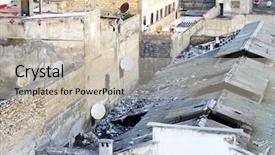  Presentation with africa - Audience pleasing PPT theme consisting of inner-city slum in casablanca backdrop and a mint green colored foreground