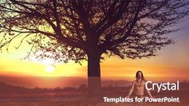  Presentation with harmony - Theme consisting of inner healing - yogi man meditating at sunset background and a red colored foreground