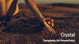  Presentation with spirituality - Colorful theme enhanced with inner healing - yogi man meditating at sunset backdrop and a wine colored foreground