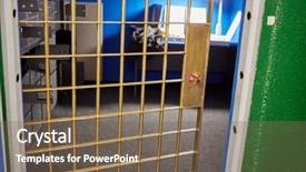  Presentation with door lock system - Cool new theme with inner latticed door with lock backdrop and a violet colored foreground