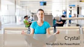  Presentation with yoga and meditation - Audience pleasing PPT layouts consisting of inner peace - beautiful young casual woman doing backdrop and a mint green colored foreground