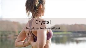  Presentation with inner peace - PPT theme enhanced with inner peace - close up of yogis hands background and a mint green colored foreground