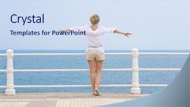  Presentation with inner peace - Presentation with inner peace - flying over the sea woman background and a sky blue colored foreground