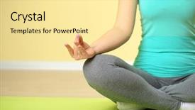  Presentation with inner peace - PPT layouts enhanced with inner peace - hand yoga gesture on bright background and a blonde colored foreground