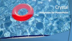  Presentation with summer sun - Amazing slides having inner tube - floating orange ring on edge backdrop and a teal colored foreground