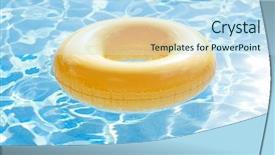  Presentation with blue waves - Colorful slides enhanced with inner tube - floating ring on blue water backdrop and a sky blue colored foreground