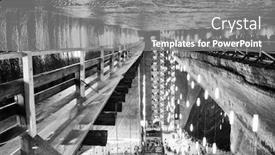  Presentation with salt - Presentation theme featuring inner-view-of-turda-salt background and a gray colored foreground