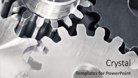  Presentation with industrial machine - Presentation theme with inner workings - industrial metal gears and machine background and a  colored foreground