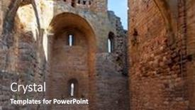  Presentation with spain - Slide set consisting of inner-yard-in-the-castle background and a tawny brown colored foreground