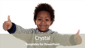  Presentation with saying - PPT theme enhanced with innocent - african child saying ok isolated background and a gray colored foreground