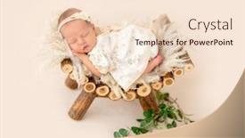 Presentation with sleeping baby - Audience pleasing presentation theme consisting of innocent-newborn-baby-sleeping-comfortable backdrop and a lemonade colored foreground