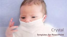  Presentation with newborn medical - PPT layouts enhanced with innocent-newborn-wearing-medical-mask background and a lemonade colored foreground