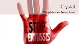  Presentation with bordetella pertussis - Cool new theme with innoculated bacterias - stop pertussis written on hand backdrop and a lemonade colored foreground