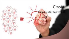  Presentation with writing pen - Presentation having innovation - business hand writing big idea background and a sky blue colored foreground