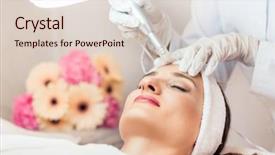  Presentation with beauty salon - Colorful theme enhanced with innovation - close-up of the face backdrop and a lemonade colored foreground