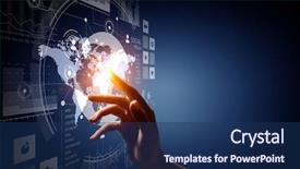  Presentation with media - PPT layouts featuring innovation - creating innovative technologies mixed media background and a ocean colored foreground