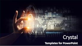  Presentation with media - Presentation theme enhanced with innovation - creating innovative technologies mixed media background and a black colored foreground