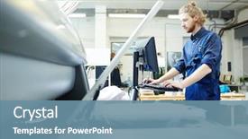  Presentation with monitor computer - Slides featuring innovation - graphic printing specialist standing background and a seafoam green colored foreground