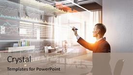  Presentation with innovation - PPT layouts featuring innovation - integrating new technologies mixed media background and a coral colored foreground