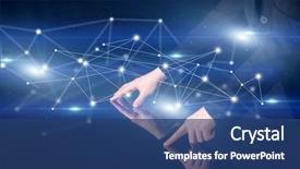  Presentation with graphic - Amazing slide set having innovation - male hands touching interactive table backdrop and a ocean colored foreground