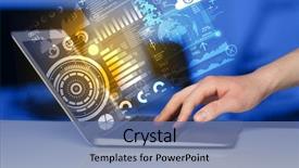  Presentation with future innovation - Audience pleasing presentation theme consisting of innovation - modern notebook computer with future backdrop and a ocean colored foreground