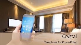  Presentation with smart home - Beautiful slide deck featuring innovation - smart phone with smart modern backdrop and a coral colored foreground