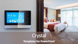  Presentation with smart - PPT layouts consisting of innovation - smart screen on wall background and a violet colored foreground