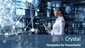  Presentation with connecting - Colorful PPT theme enhanced with innovation - technologies connecting the world mixed backdrop and a ocean colored foreground