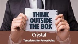  Presentation with think - Colorful slide set enhanced with innovation - think outside the box backdrop and a tawny brown colored foreground