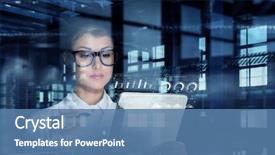  Presentation with innovation - PPT layouts enhanced with innovation - woman doctor use tablet mixed background and a teal colored foreground