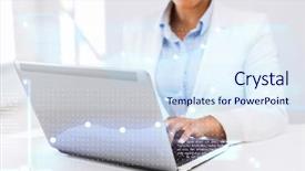  Presentation with new technology - Slide set with innovation african american - office business new technology background and a sky blue colored foreground